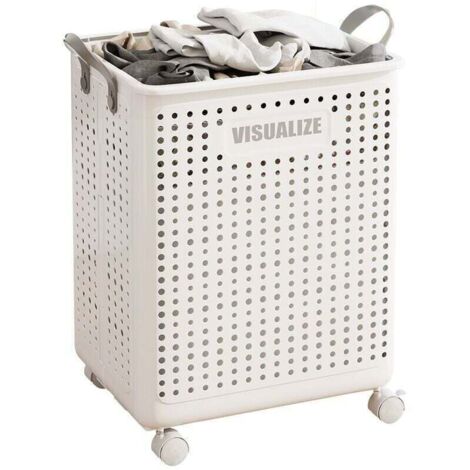 Panier à linge à roulettes, panier à roulettes - paniers à linge roulants pliables et ventilés Panier à linge multifonction, panier à linge de salle de bains à glissière lisse
