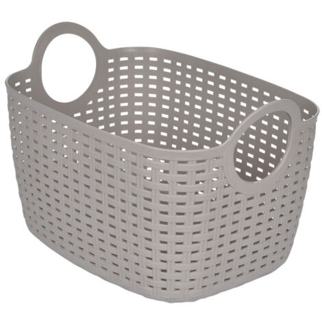 Panier à Linge Arrondi "Tressé" 12L Taupe