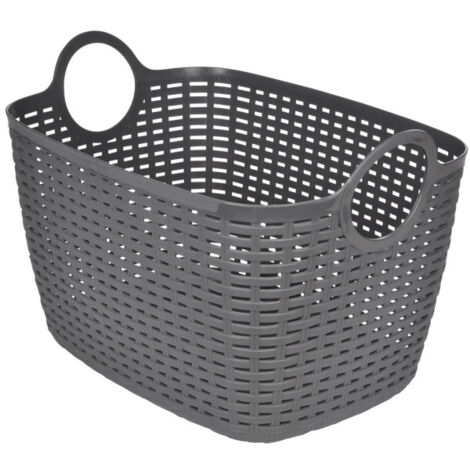Panier à Linge Arrondi "Tressé" 30L Gris