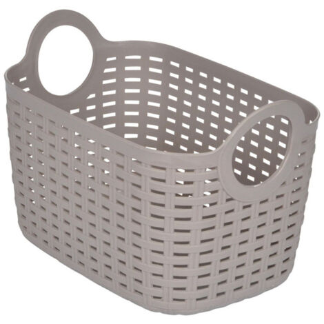Panier à Linge Arrondi "Tressé" 6L Taupe