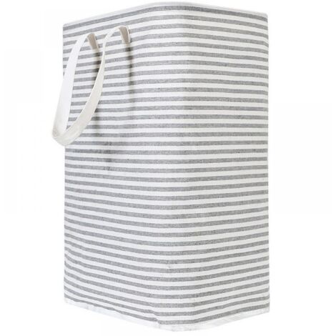 Panier à linge autoportant de 75 L, grande capacité, pliable et imperméable, avec poignée pour un transport facile, convient pour les vêtements, les serviettes, les jouets, les couvertures, etc., gris