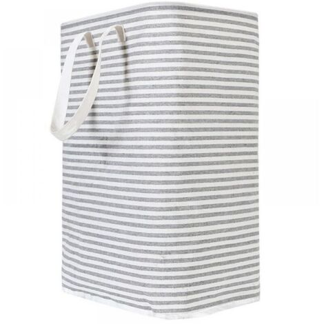 Panier à linge autoportant de 75 L, grande capacité, pliable et imperméable, avec poignée pour un transport facile, convient pour les vêtements, les serviettes, les jouets, les couvertures, etc., gris