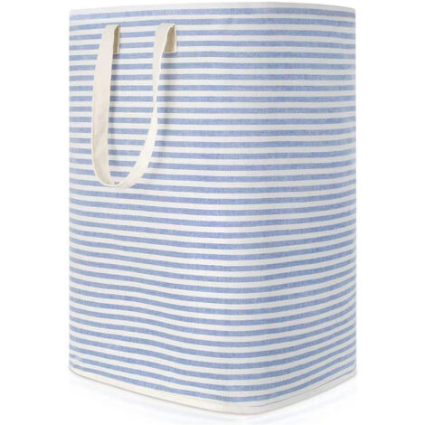Panier à linge autoportant, pliable et de grande capacité, avec une poignée allongée pour un transport facile  convient pour ranger les vêtements et les jouets  bleu.