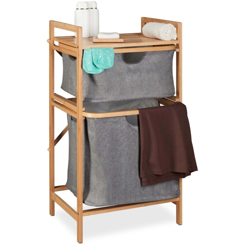 Panier a linge avec 2 compartiments