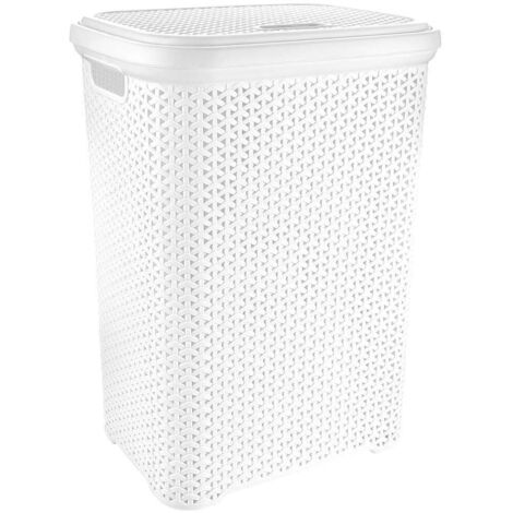 Panier a linge avec couvercle ouvrant et materiau de ventilation