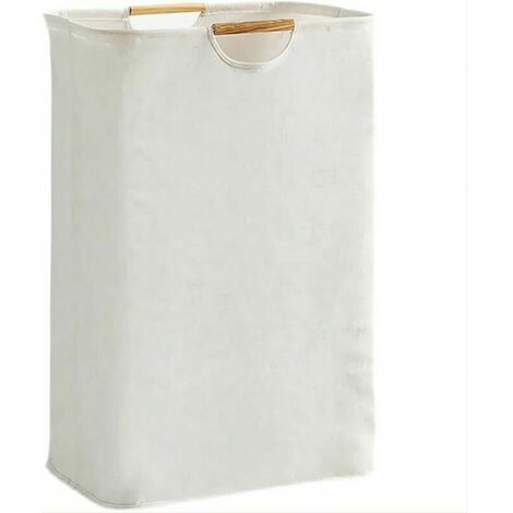 Panier à linge avec manche en bois, Grand panier a linge sale pour chambre salon chambre d'enfant salle de bain et voyage