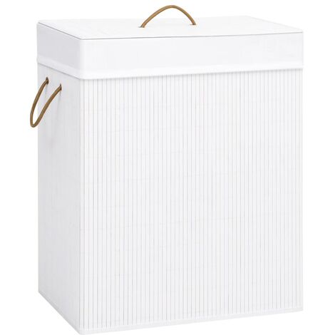 Panier à linge Bambou Blanc 83 L