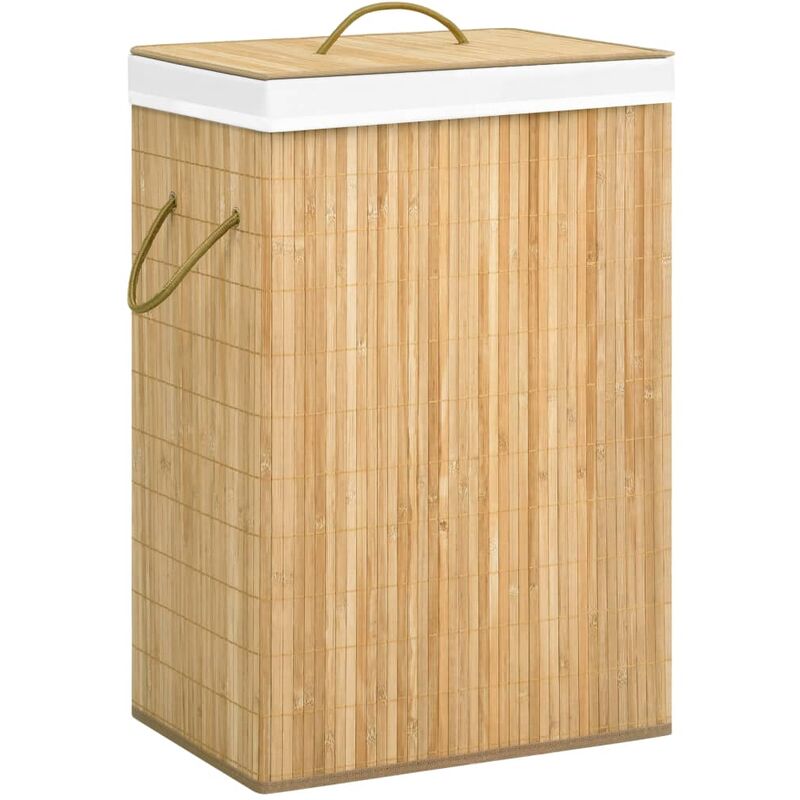 Vidaxl - Panier à linge avec 2 sections bambou 72 l