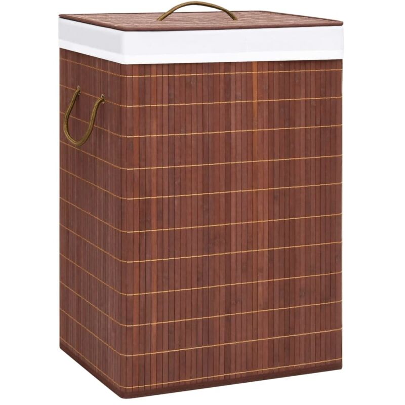 Panier à linge avec 2 sections bambou marron 72 l Vidaxl