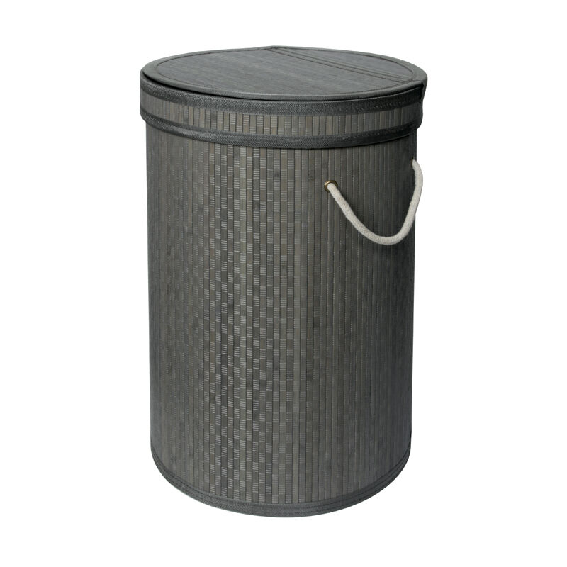 Panier à linge en bambou Gris clair 37x56 cm