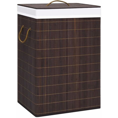 Panier à linge Bambou Marron 72 L