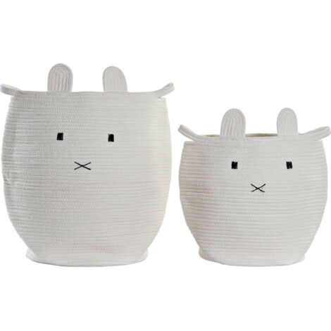 Panier à linge blanc élégant pour enfant - Blanc cassé à texture cotonneuse