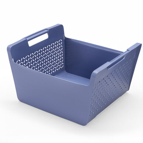 Panier à linge bleu 41L – Plastique haute qualité – Prise en main aisée avec anses larges – Compatible tiroir coulissant Hailo