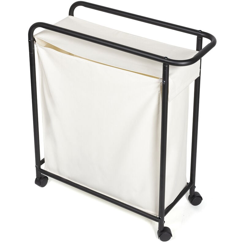 Panier à linge boston métal noir / beige