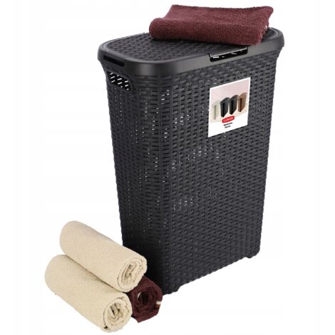 Panier à linge Curver Style avec couvercle 40L Anthracite