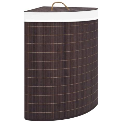 Panier à linge d'angle Bambou Marron 60 L vidaXL28978