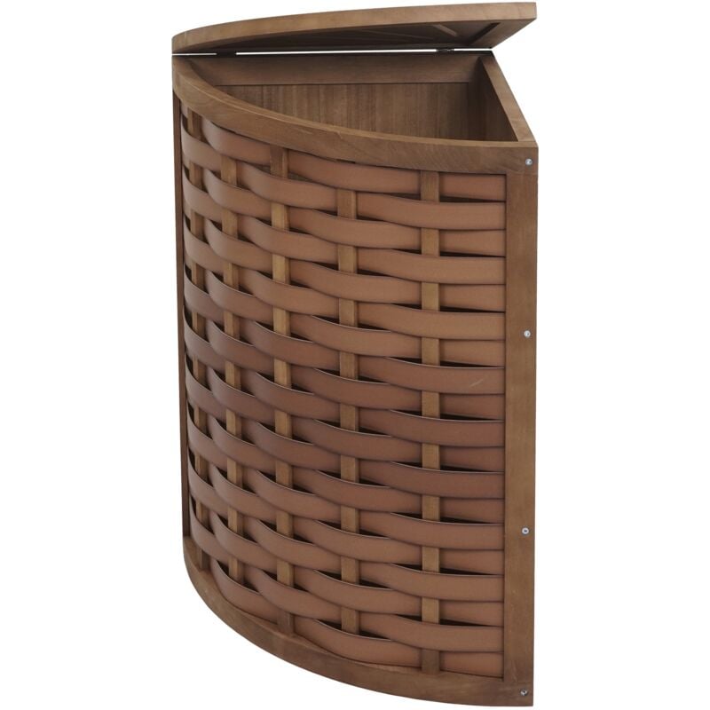 Panier à linge d'angle collecteur de linge 70l 66x53x38 cm tissage marron 040007896