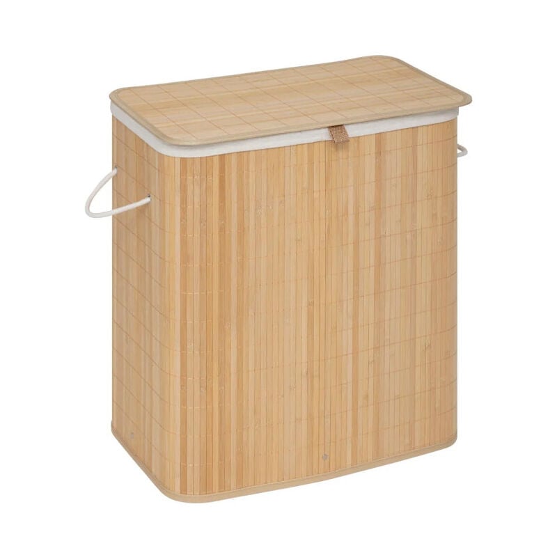 Panier à Linge Double 'Bambou' 100L Naturel
