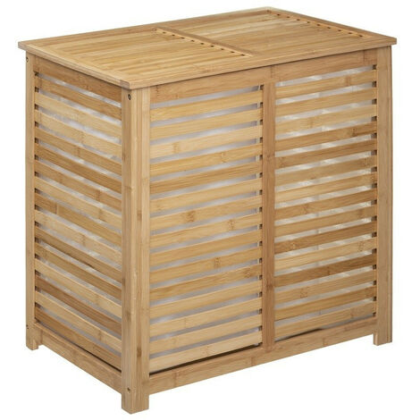 Panier à linge double en bambou Sicela 5Five - Naturel - Naturel
