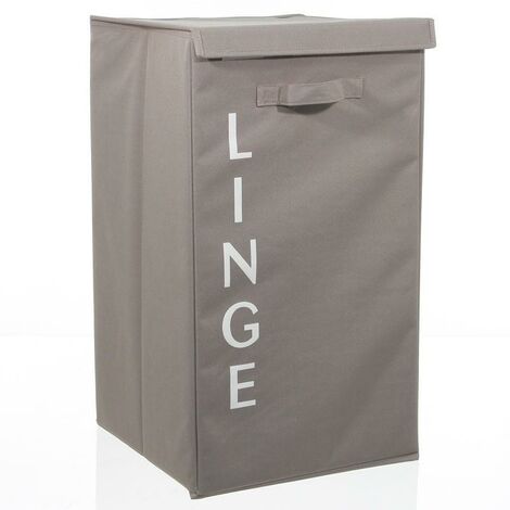 Panier à linge écriture gris