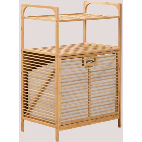 Panier à linge en bambou avec étagère Lauren SKLUM &x2194&xFE0E 65 cm