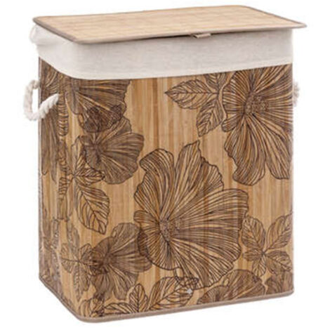 Panier à Linge en Bambou "Blackflora" 50L Beige