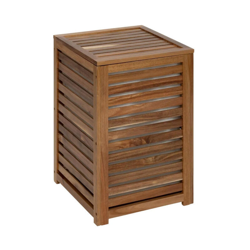 Panier à Linge en Bois "Acacia" 65L Marron