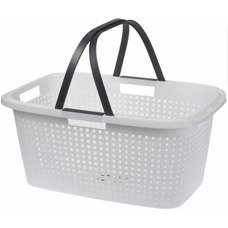 Panier à linge en plastique 60 x 40 x 26 cm – Poignées confortables – Bonne ventilation pour stockage vêtements – Storage Solutions