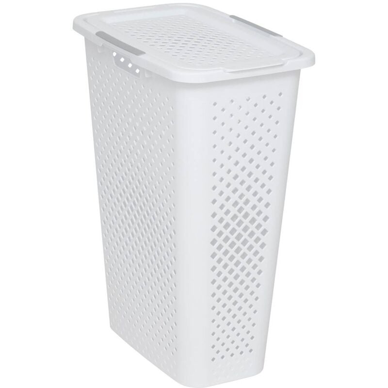 Panier à linge en plastique blanc 42l - 5five