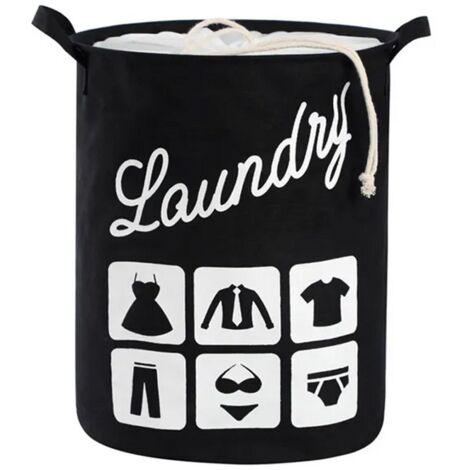 Panier à linge en tissu pliable, grand sac à linge en coton, panier de rangement pliable