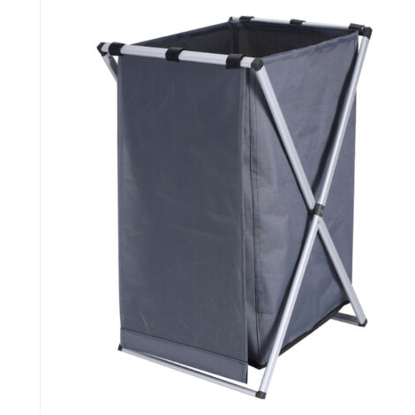 Panier à linge extensible en tissu Oxford avec couverture grise 38x54x58in Design compact et handle doux Installation facile et durable Large capacité et cadeau idéal