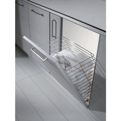 PANIER A LINGE FIL CHROME 40X30 AVEC COMPAS POUR PORTE BASCULANTE - INOXA SRL