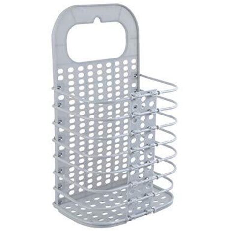 Panier à linge mural pliable pour vêtements sales, sans perforation, à suspendre au mur, panier de rangement pour jouets de salle de bain Gris