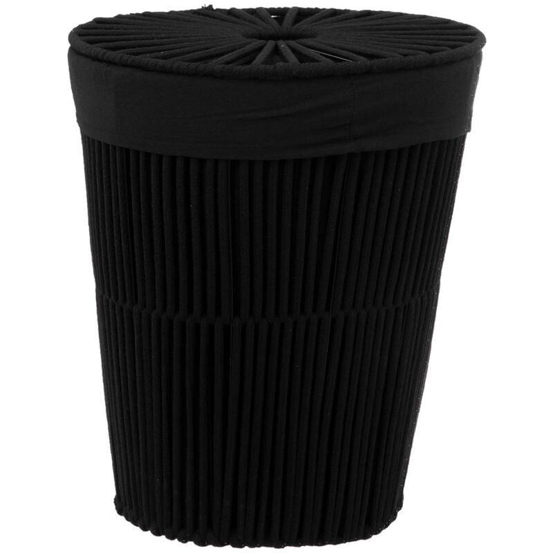 Panier à linge double 40l manille noir - 5five