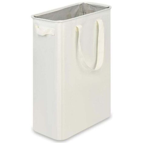 Panier à linge Oxford en tissu à un compartiment avec poignée, haut et pliable, convient aux buanderies, dortoirs et chambres, beige, 48 litres.