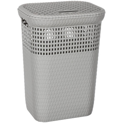 Panier à Linge Scandinave Rose 45L Five - Design Élégant Avec 4 Poignées Intégrées, Résistant UV