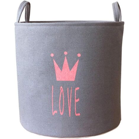 Panier à linge pliable, boîte de rangement pour chambre de fille, sac à linge, rangement pour vêtements et jouets - Gris