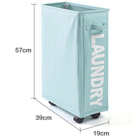 Panier à linge pliable compartiment unique en tissu Oxford – corbeille de rangement élégante bleu ciel, pratique pour chambre, buanderie et salle de bain