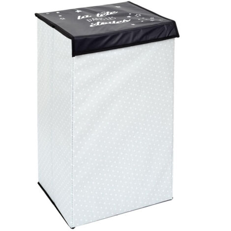 Panier à Linge Pliable "Garçon" 58cm Noir & Blanc