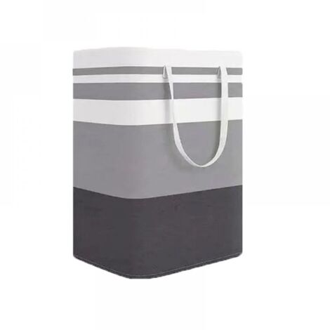 Panier à linge pliable grande capacité avec poignée pratique. Facile à ranger, idéal pour les vêtements, draps, serviettes, jouets, etc. Capacité : 75 litres, gris dégradé.