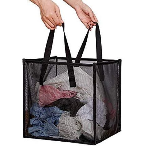 Panier à linge pliable – Panier à linge pliable avec poignée pour un rangement facile – Pliable, convient aux chambres d'enfants, aux dortoirs universitaires et au rangement de voyage (noir).