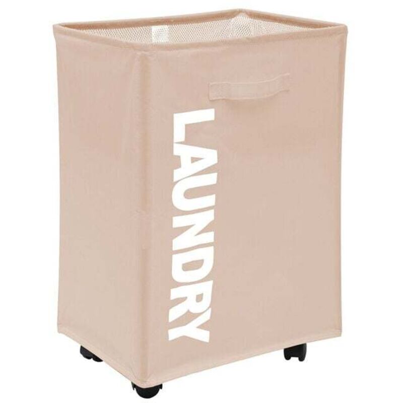 Panier À Linge Pliable Rangement Avec Roulettes Poche À Cordon Tissu Oxford