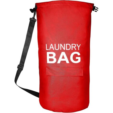 Panier à linge pliable rouge avec poignée et boucle - Capacité d'un seul bac, panier à linge en tissu et sac à linge suspendu pour la maison ou l'école