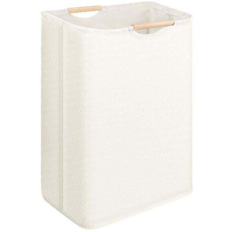 Panier à linge pliable - Sac à linge avec poignées - Panier de rangement blanc cassé - Panier à linge pour chambre, salle de bain et chambre d'enfant - Solution de rangement idéale pour les voyages