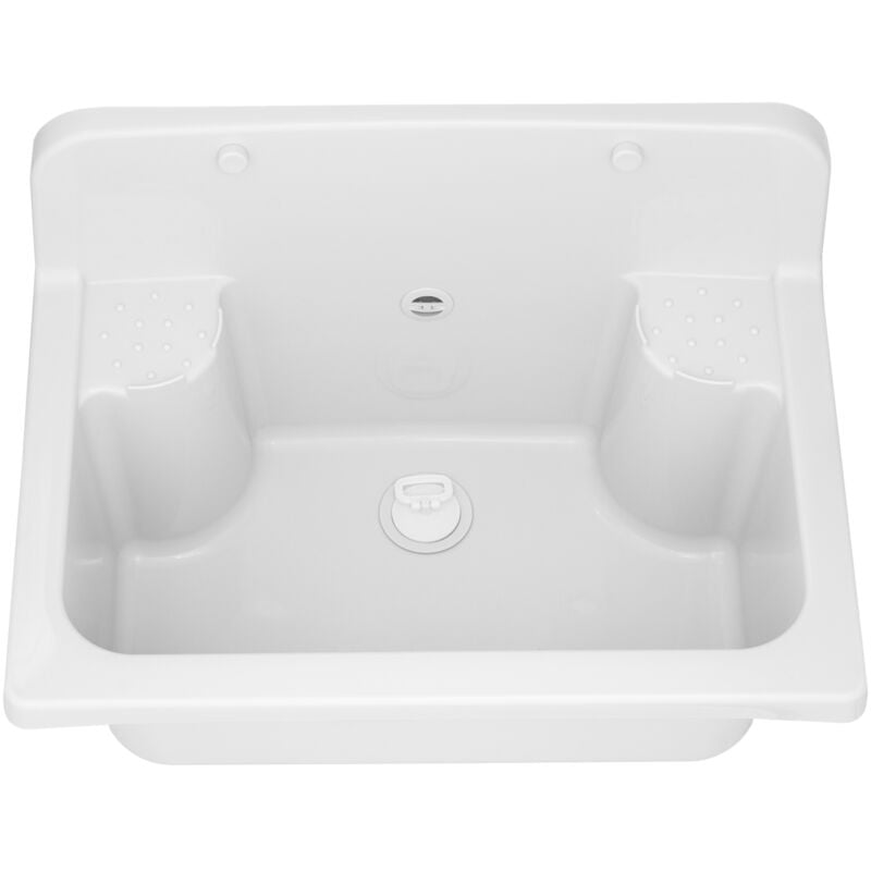 Granitan - panier à linge pour évier de ferme siphon blanc