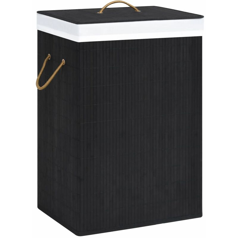 Panier en bambou bambou bambou 72 L avec différentes couleurs Couleur : NOIR