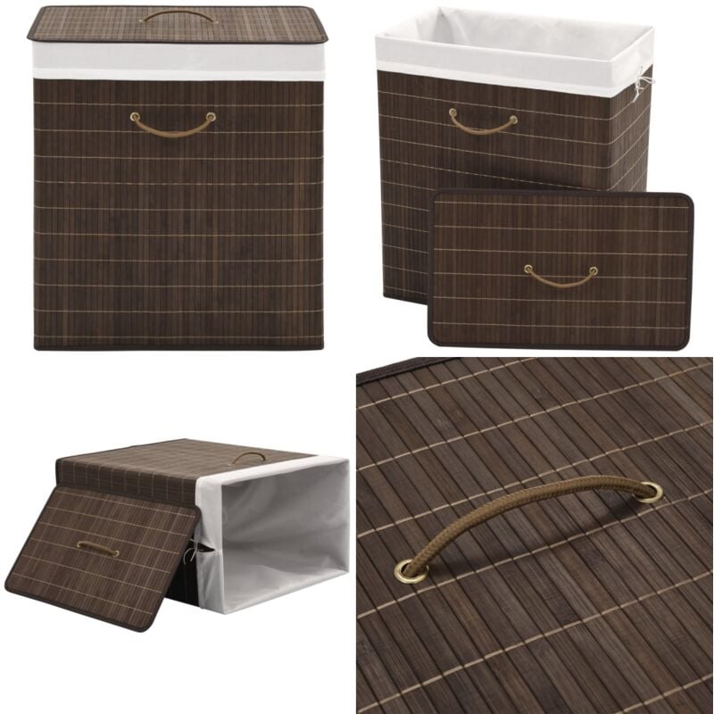 Panier à linge rectangulaire Bambou Marron foncé - panier à linge - paniers de linge - Home & Living - Brun