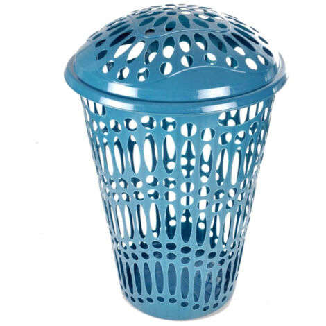 Panier à Linge Rond "Ajouré" 66cm Bleu