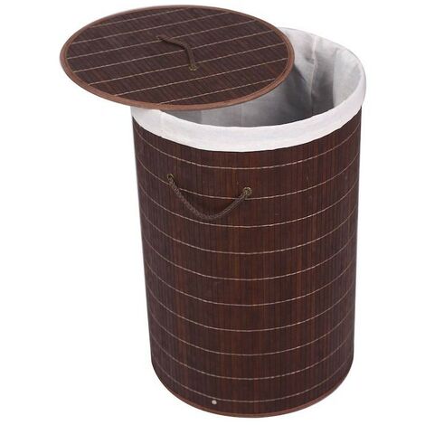 Panier à linge rond en bambou 37x37x50cm | Maisons du Monde