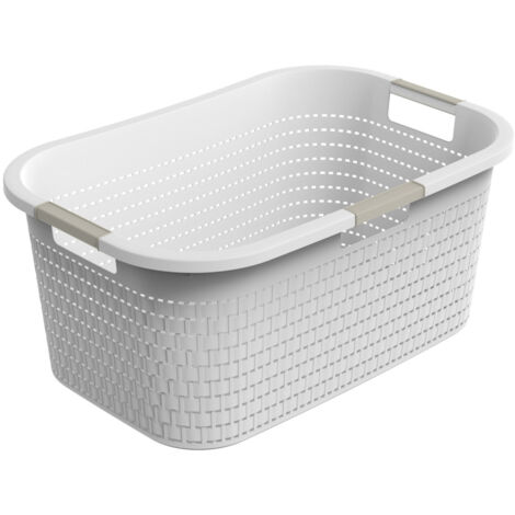 Panier à linge Rotho Country 40L Blanc